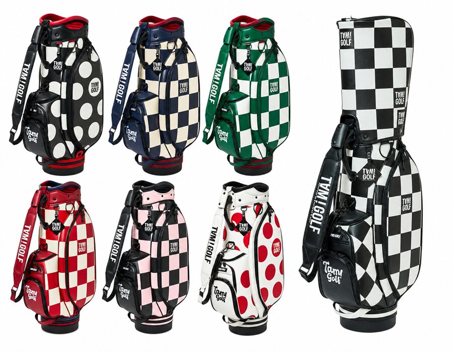 TAM! GOLF チェック柄・ドット柄 キャディバッグ